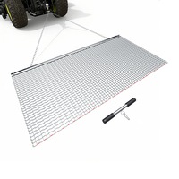 Grapa cu lant pentru nivelare, 1.8 x 0.9 m, Plasa din otel galvanizat, Lant de remorcare inclus, Atasament ATV/UTV/tractor, Indreptare alei de pietris si terenuri