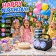 Автоматична машина за балончета/уред за балончета Bedee, над 20 000 балончета/мин, многоцветен LED, захранване USB/4xAA, черен, 120 мл