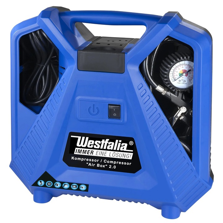 Légkompresszor Air Box 1100W 8 bar 3m tömlővel és tartozékokkal