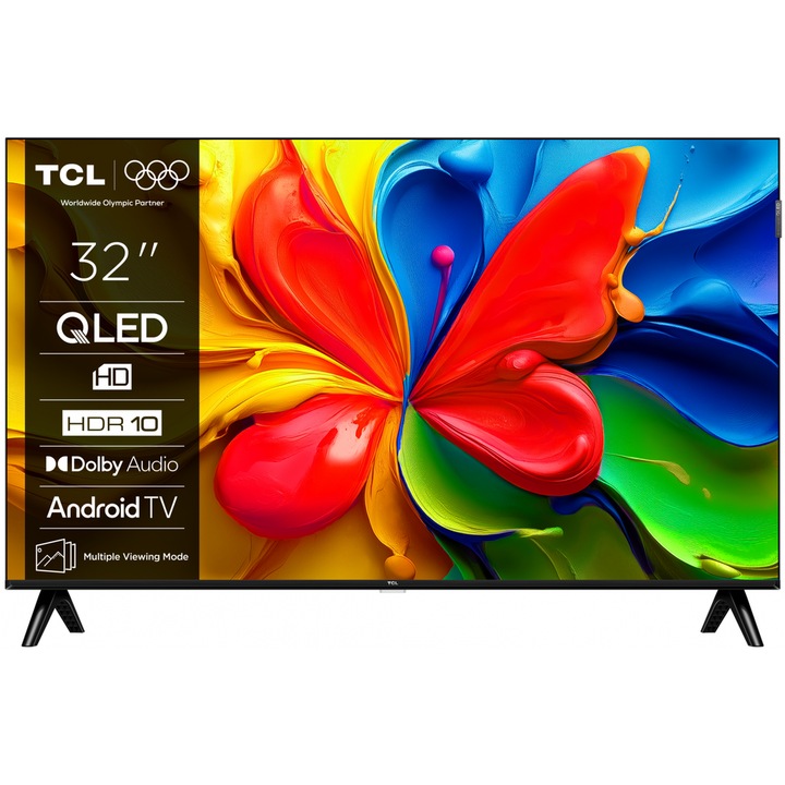 Televizor QLED TCL 80 cm 32" 32S41K, HD Ready, Smart TV, WiFi, CI+