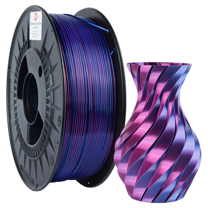 Filament PLA Silk Dual Color 3DPower mozgó-kék 1.75mm 1kg