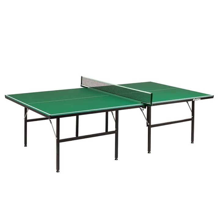 Masa de ping-pong inSPORTline Balis, placa MDF 15 mm, cadru otel robust pliabil cu picioare reglabile si retea detasabila, verde, 274 x 152,5 x 76 cm