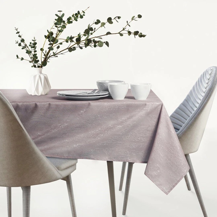 Asztalterítő, pasztell rózsaszín, 30x100cm, téglalap alakú design
