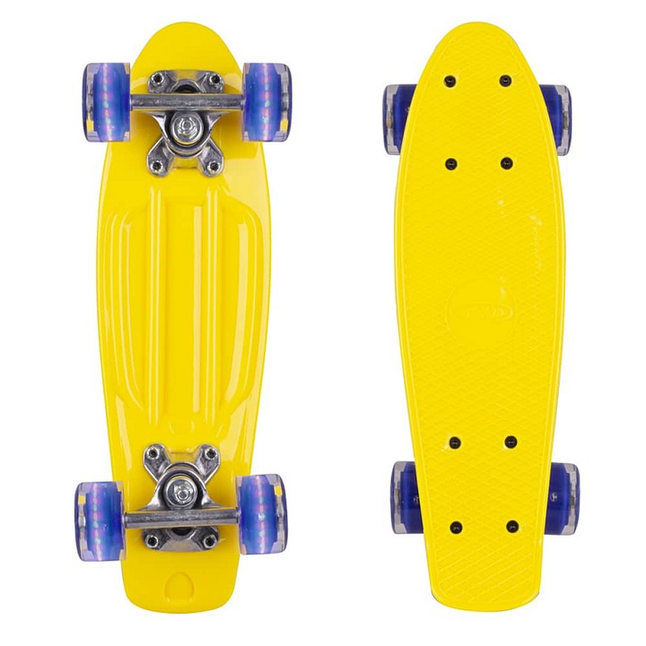 Skateboard Worker Pico mini, világítás, zöld, 43x13cm
