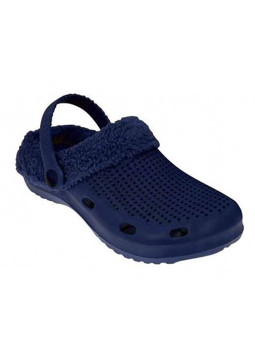 Rulyt unisex papucs, sötétkék, levehető szőrmével, vízhez és beltérre
