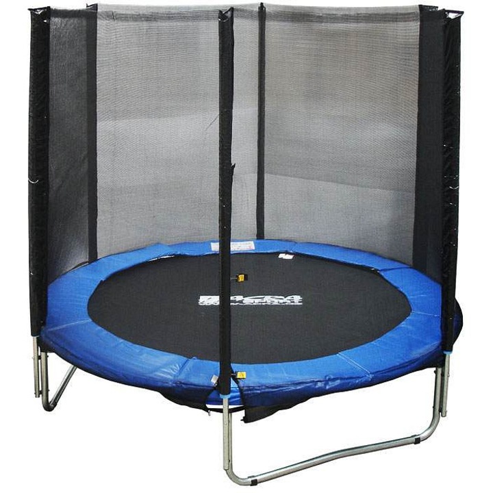 Trambulin Acra 244cm védőhálóval, horganyzott, kék 52cm