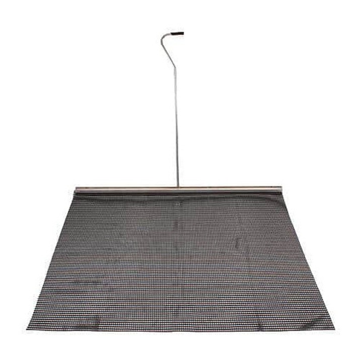 Merco talajsimító háló, strapabíró poliészter háló, alumínium profil 134 cm-es nyéllel, fekete, 180 x 150 cm