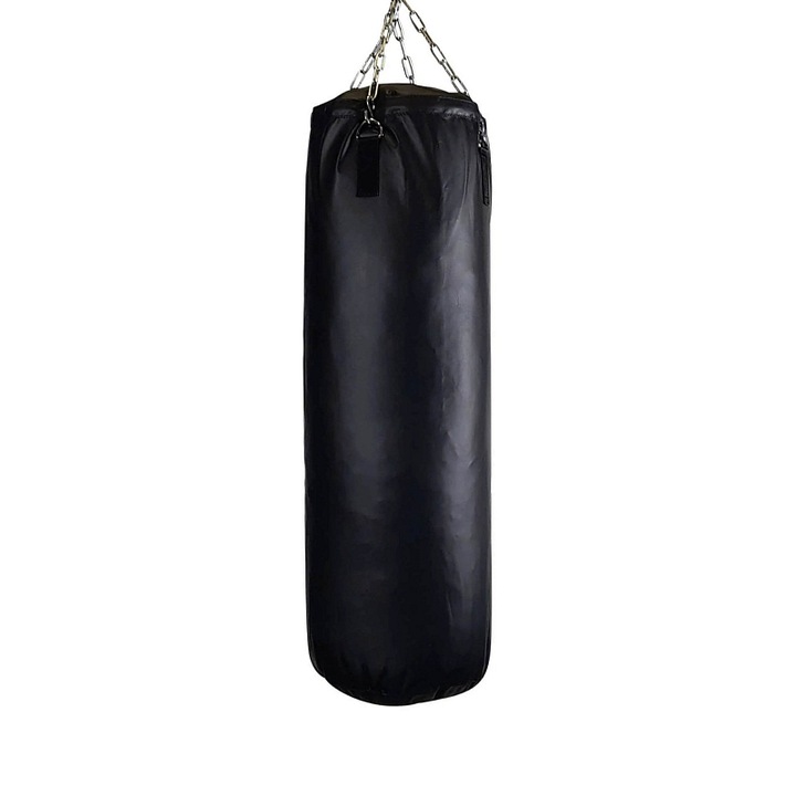 Gala boxzsák, PVC, 120 cm magas, 36 kg, láncokkal és karabinerrel, fekete