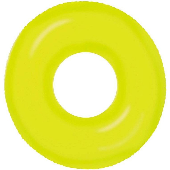 Colac de inot Intex NEON, inel de plutire, diametru 91 cm, pentru copii 10+, galben, 1 buc