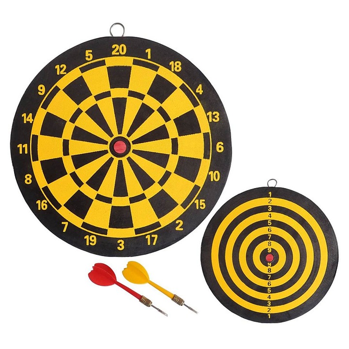 Acra 25cm darts tábla 2 nyíllal, strapabíró, fém kerettel