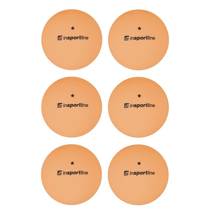 Insportline Elisenda S1 pingpong labda, 40 mm átmérő, ABS anyag, 1 csillagos, narancssárga, 6 db