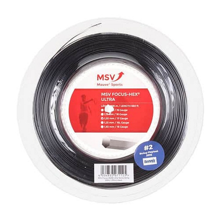MSV Focus HEX Ultra tenisz húr, kontroll, fekete, 200m, 1.15mm