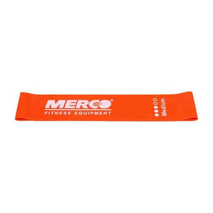 Merco, Ластик за съпротивление от естествен латекс, Mini Band, средно съпротивление 15 LBS (0.8 mm), Оранжев, 50 cm