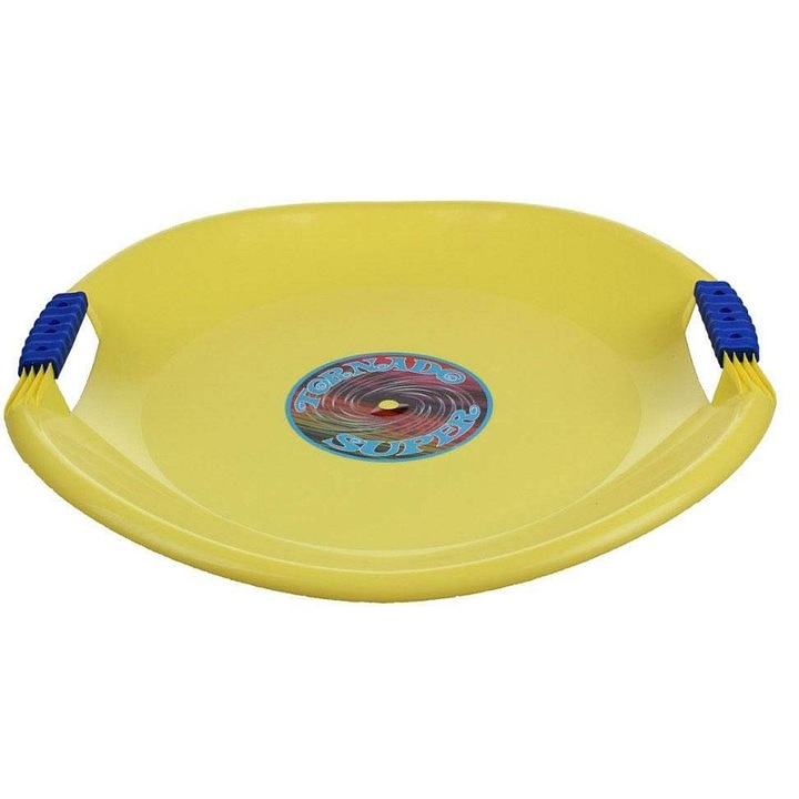 PLASTKON Tornado Super szánkókorong, csúszásgátló, sárga, 56cm