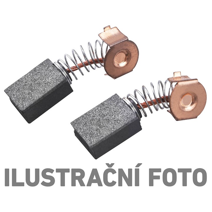 Perii de carbon EXTOL CRAFT, perii colectoare pentru scule electrice, cu arc si placa de contact din cupru, negru, 2 buc