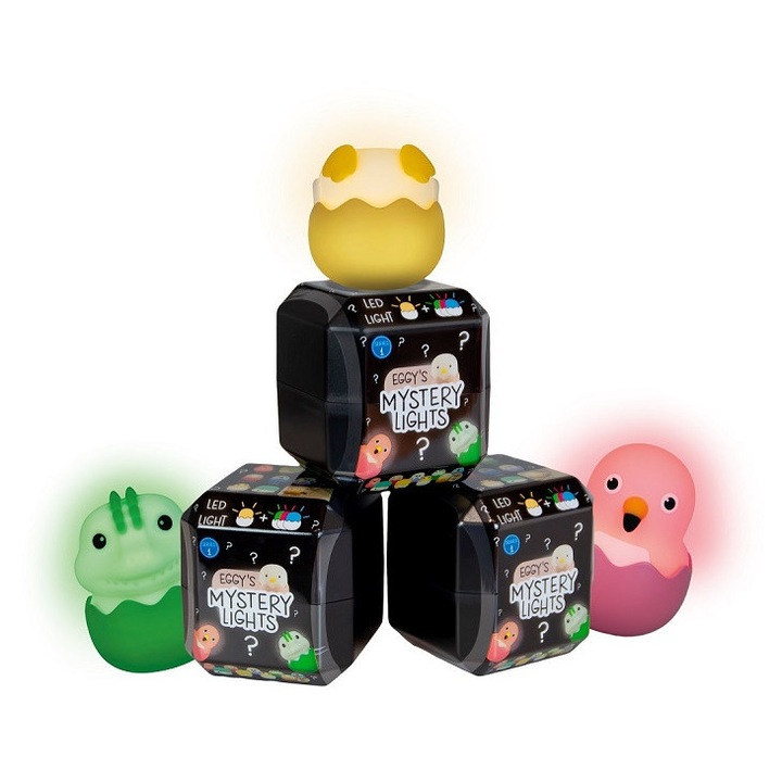 Eggy & Friends Mystery Lights - Figurina LED Surpriză de Colecție (Blind Box) - Pachet de 3 bucăți