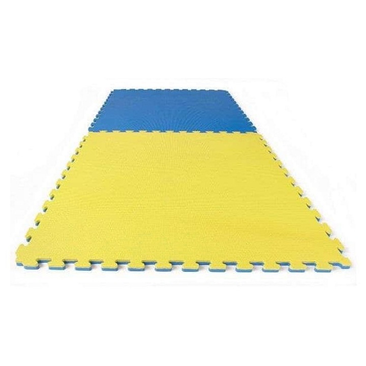 Sedco Tatami Taekwondo puzzle edzőszőnyeg, 100x100x2,5 cm, sárga-kék, csúszásmentes
