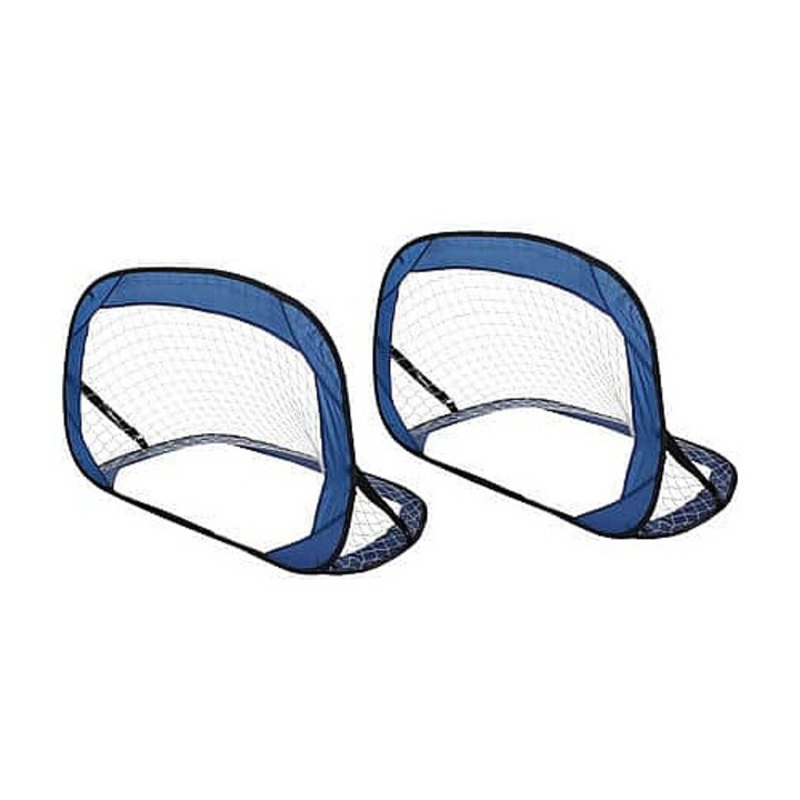 Set porti fotbal Merco Fold Pop Up, portabil, 120x80x80 cm, albastru