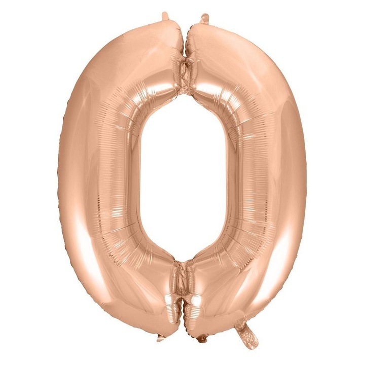Godan Beauty Charm fólia lufi, 0-s szám, fémes, rózsaszín/arany, 92 cm