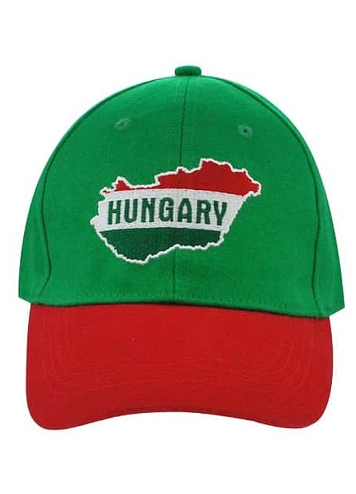 SportTeam, Sapca pentru suporteri din bumbac cu broderie Hungary Madarsko 1, Verde/rosu, 57-58 cm