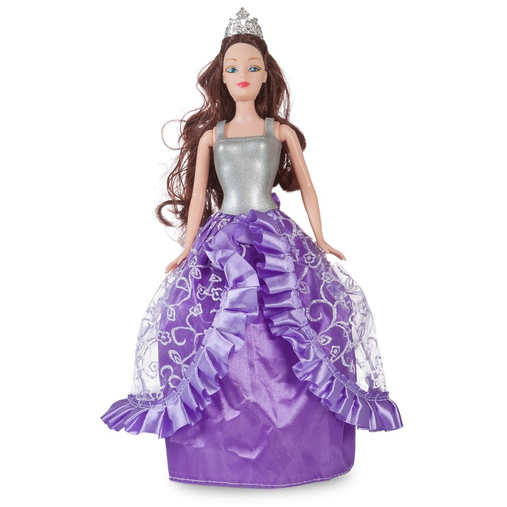 Papusa Kids World Bonnie Princess, set 2 buc, 30cm, mov albastru roz