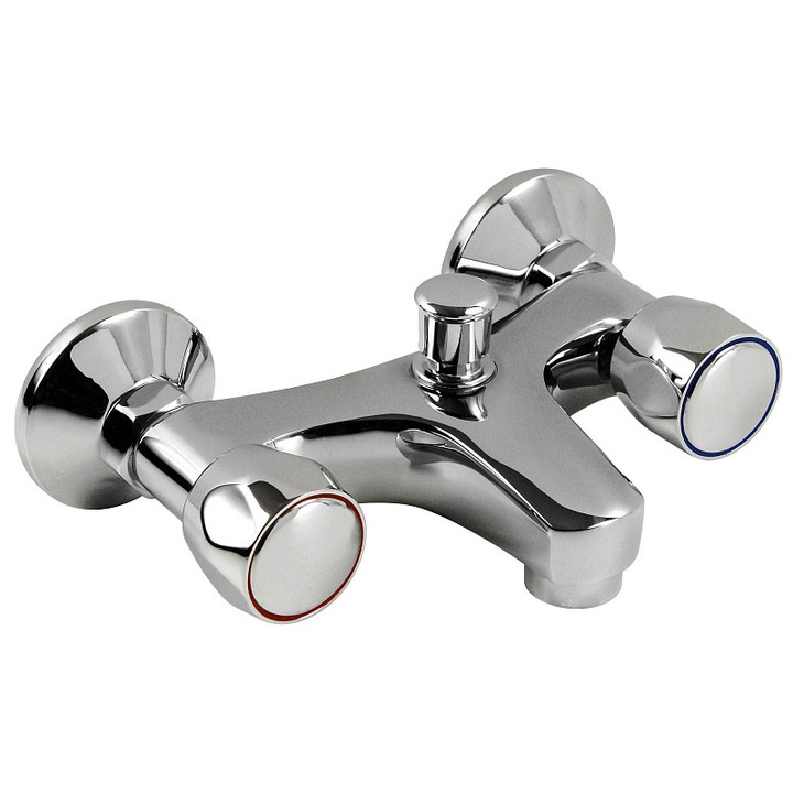 BALLETTO kádcsaptelep, kádcsap, kerámia szeleppel és perlátorral, krómozott, 150 mm