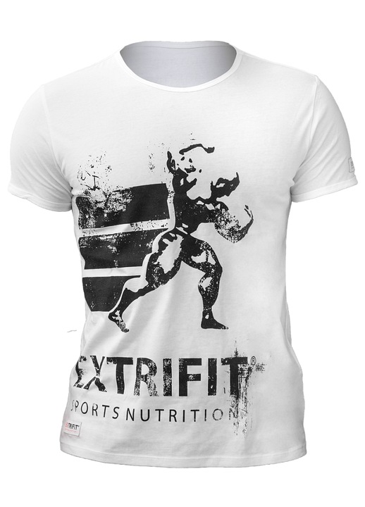 Спортна тениска, Extrifit, бял/черен, памук, стандартна кройка, M INTL