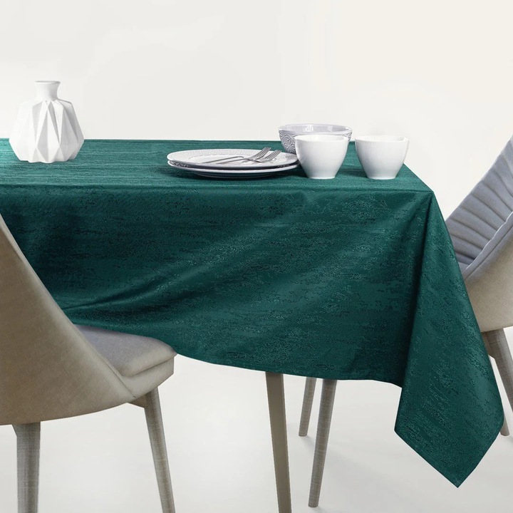 Asztalterítő, sötétzöld, 40x140cm, téglalap alakú