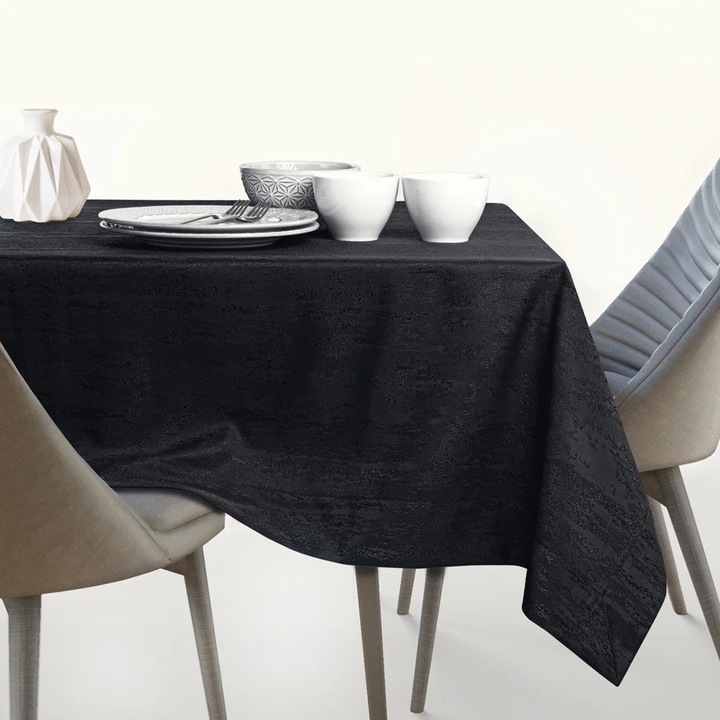 Asztalterítő, fekete, 40x140 cm, textil