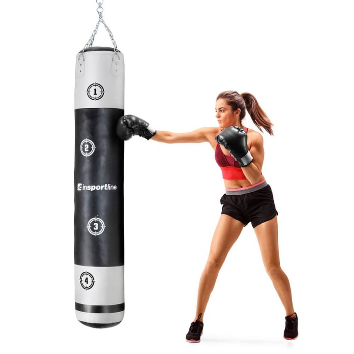 Insportline Robkin boxzsák 180x35cm fekete-fehér 50kg