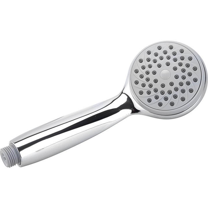 FRESHHH zuhanyfej, kézi zuhanyrózsa, kerek fúvókával, ergonomikus fogantyúval, ezüst