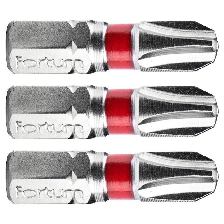 Set 3 bucati varfuri incrucisate Phillips Fortum 3x25mm otel S2