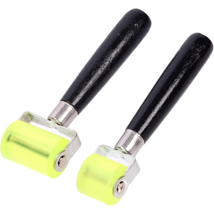 Készlet 2 hangszigetelő görgővel, 2 méretben (1" és 2"), kombinált készlet kompressziós varratokkal öntapadó gumi hangszigeteléshez, laminált görgő hangelnyelő szőnyeghez mennyezeti ajtóhoz