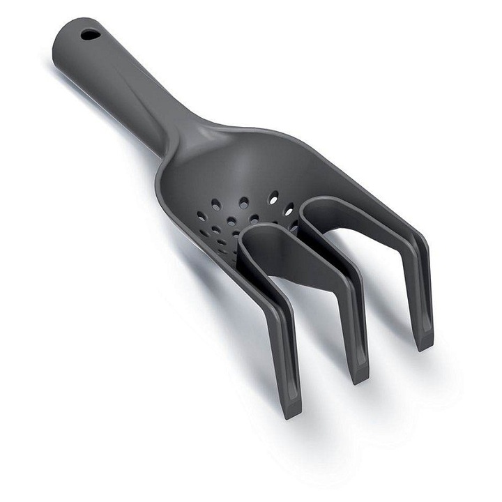 Kultivátor vetéshez/kerti szerszám Prosperplast R Fork Seeder, műanyag, 3 foggal és lyukakkal a magadagoláshoz, fekete, 25.5 cm, 1 db