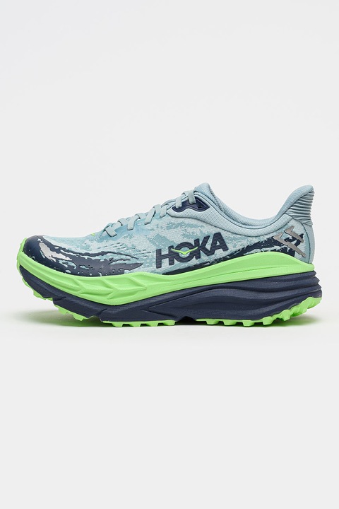 Hoka, Мрежести обувки за бягане Stinson 7 Trail, Пастелносин/Лайм зелено