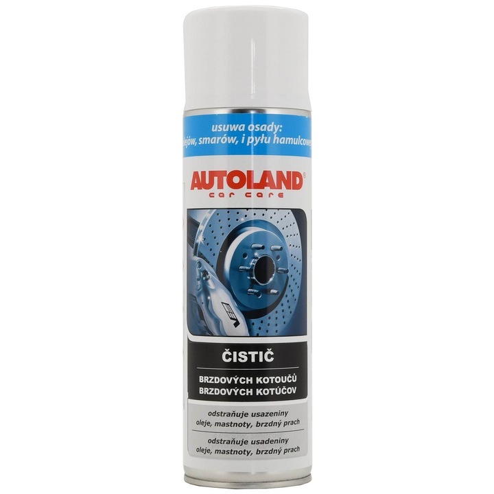 Autoland féktisztító spray, eltávolítja az olajat, zsírt és fékport, klórozott oldószerek, szilikon vagy aceton nélkül, fehér, 600ml