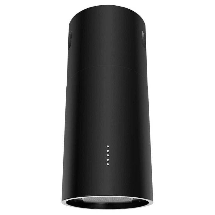 Hota insula / digestor GUZZANTI GZ ORW ECO, putere 650 m3/h, motor ECO 3 trepte, 2x LED, filtru aluminiu lavabil, clasa energetica B, negru mat, O38 cm, racord 150 mm, inaltime reglabila 95.8-118.8 cm