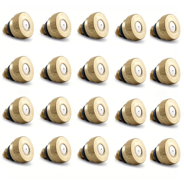 Sárgaréz bevonatú porlasztó fúvóka, 0.3 mm-es nyílású cserefej, 10/24 UNC menet, önzáró O-gyűrűvel, korrózióálló, arany, 10 db