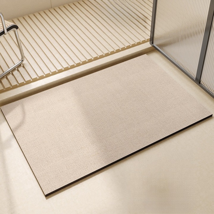 Covoras de baie / covor absorbant Style 5, anti-alunecare, gros si moale, super absorbant, crem, 40x60 cm