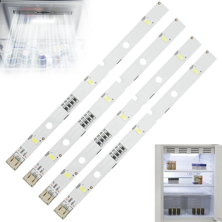 Benzile LED pentru frigider set 4 buc 16x1 cm alb rece