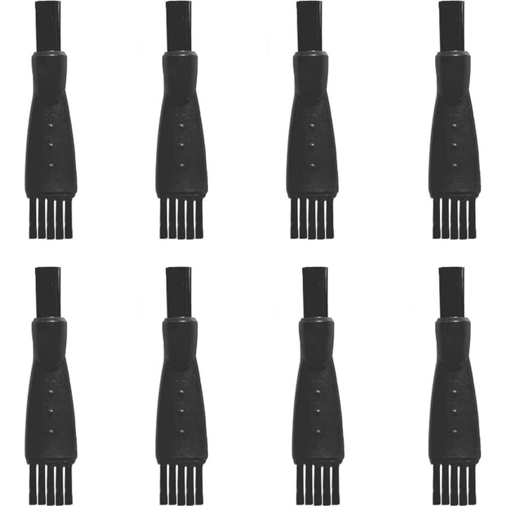 Set 8 perii curatare aparat ras, dublu fata, plastic, alb