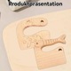 Set 2 cutite lemn pentru copii, ergonomic, natural, 10x9cm