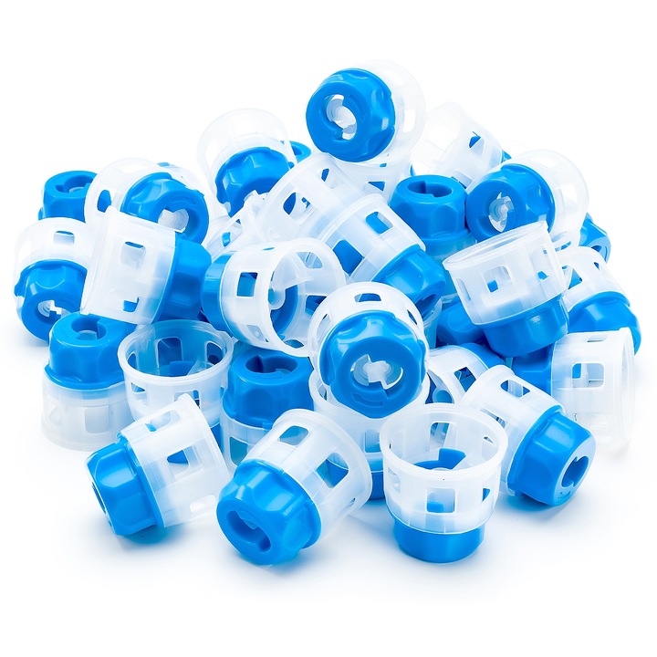 Piulite rapide Twist Level pentru sistem de nivelare placi, reutilizabile, pentru placi 3-21 mm, alb/albastru, 50 buc