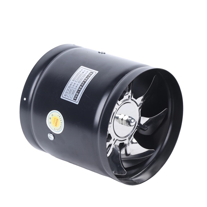 Ventilator de evacuare/extractor, cu eficienta ridicata si zgomot redus, 500 m³/h, 40W, negru, 15x15x15 cm