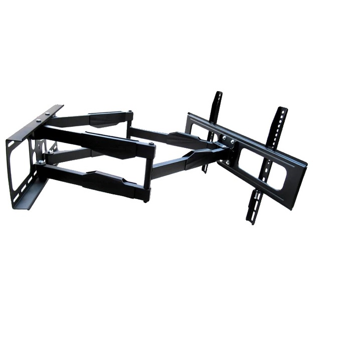Suport TV pe perete articulat pentru ecrane 30-70", capacitate 60 kg, VESA 100x100-600x400, inclinare -15° pana la 15°, rotire -80° pana la 80°, profil 80-820 mm, otel, negru