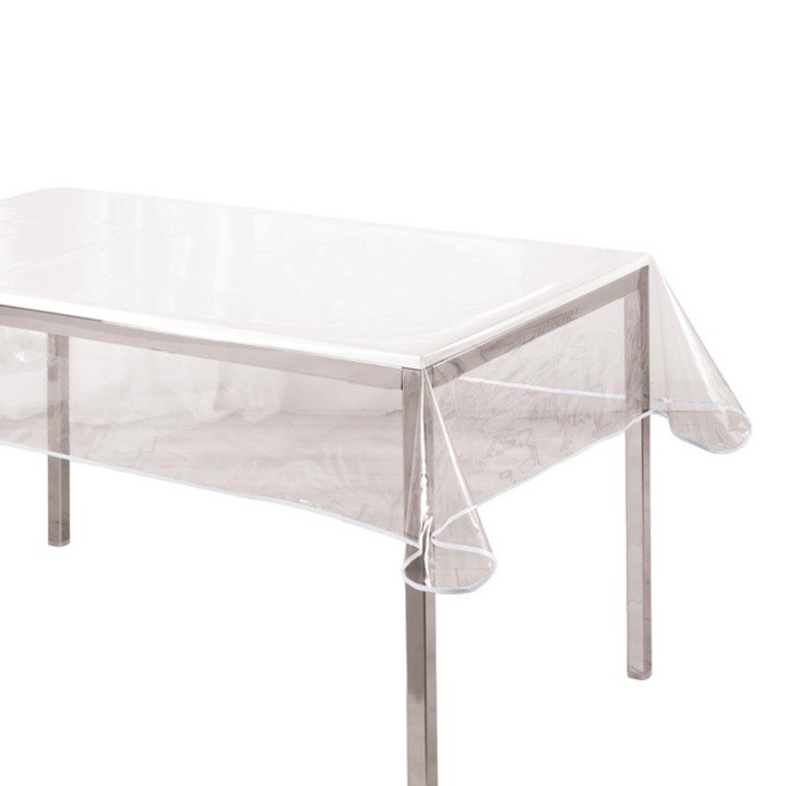 Átlátszó kerti asztalterítő Douceur d'intérieur, 140x240cm, PVC, foltálló
