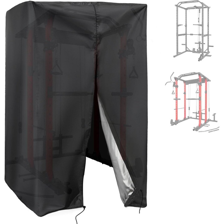 Husa pentru rack de genuflexiuni, huse impermeabile pentru echipamente de sala de exterior cu fermoar pentru rack de genuflexiuni, rack de haltere, echipament de fitness pentru acasa