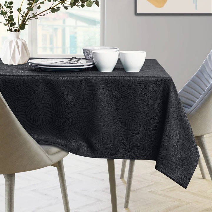 AmeliaHome fekete ovális asztalterítő 150×550 cm