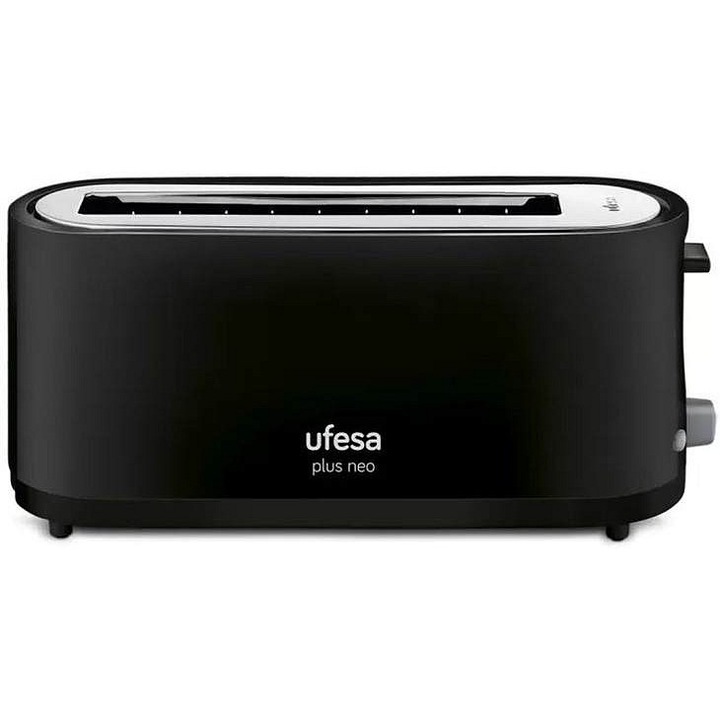 UFESA Plus Neo TT7465 kenyérpirító, 900 W, 7 pirítási fokozat, állítható nyílások vastag/vékony szeletekhez, fekete, 1 db