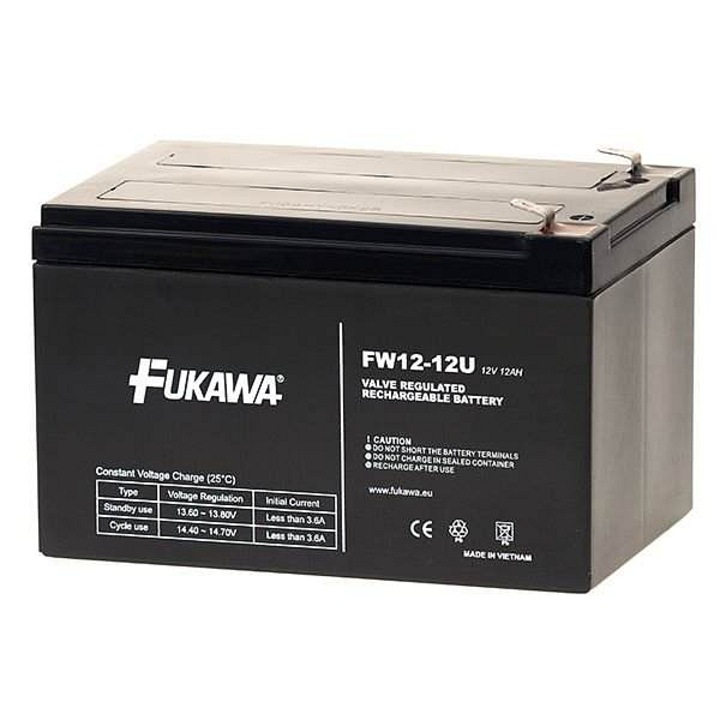 Оловно-киселинна батерия FUKAWA FW 12-12 U за UPS APC/ AEG/ EATON/ Powerware/ 12V/ 12Ah/ живот 5 години/ Faston F2-6,3mm